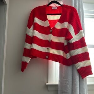 Red and white stripped sweater